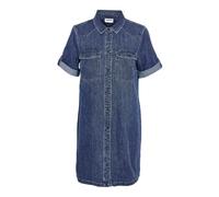 Noisy may Damen Kurzes Denim Jeanskleid Oversize Kurzarm Hemd Design Basic Shirtkleid, Farben:Blau, Größe:XL