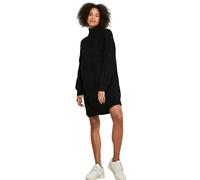 Noisy May Damen Langarm Strickkleid | Regular Fit Mini Pullover Dress | Rundhals Stehkragen Shirt NMTIMMY, Farben:Schwarz, Größe:M