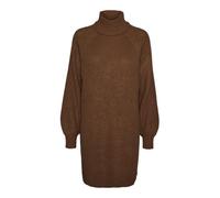 Noisy May Damen Langarm Strickkleid | Regular Fit Mini Pullover Dress | Rundhals Stehkragen Shirt NMTIMMY, Farben:Braun, Größe:L