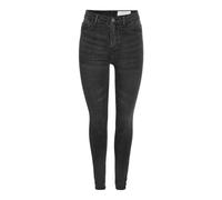 High-waist-Jeans NOISY MAY "NMCALLIE HW SKINNY JEAN VI481BL FWD NOOS", Damen, Gr. 28, Länge 32, schwarz, Denim/Jeans, Obermaterial: 75% Baumwolle, 18% Polyester, 5% Viskose, 2% Elasthan, unifarben, mo