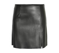 Noisy May - Clara Penny Pu Slit Black - Mini Skirt - Schwarz - L - 100% Polyester,Kunstleder Schwarz L