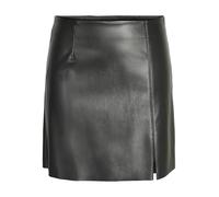 Noisy May - Clara Penny Pu Slit Black - Mini Skirt - Schwarz - XL - 100% Polyester,Kunstleder Schwarz XL