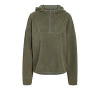 Fleecepullover NOISY MAY "NMCOZY L/S HALFWAY ZIP SWEATER JRS NOOS", Damen, Gr. XS, kalamata, Fleece, Obermaterial: 100% Polyester, unifarben, relaxed fit hüftbedeckend, Rundhals, Sweatshirts Fleecepul