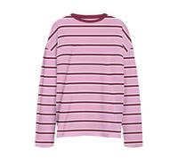NOISY MAY Damen Nmember L/S Stripe Sweat Noos, Begonia Pink, 42