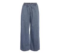Sweathose NOISY MAY "NMENZA MW WIDE PANTS MG004MB NOOS", Damen, Gr. XL, N-Gr, medium blau denim, Web, Obermaterial: 100% Baumwolle, unifarben, regular fit knöchellang, Hosen Sweathose (19678955-XL) me