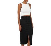 NOISY MAY Damen Nmkath Nw Slit Midi Skirt Vi478bl Noos Rock, Black Denim, M EU