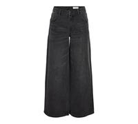 NOISY MAY Damen Nmkettie Nw Wide Leg Jeans Vi559Bl Noos, Black Denim, 31W / 34L EU