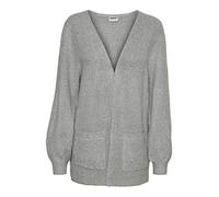 Noisy may Damen Nmluke L/S Knit Cardigan S* Strickjacke, Light Grey Melange, XS EU