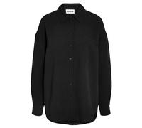 NOISY MAY Damen NMRIPPLE L/S Oversized Shirt WVN NOOS Langarmbluse, Black, Large