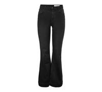 Slim-fit-Jeans NOISY MAY "NMROOXY HW FLARE JEANS VI581BL NOOS", Damen, Gr. 29, Länge 30, schwarz denim, Denim/Jeans, Obermaterial: 69% Baumwolle, 29% Polyester, 2% Elasthan, unifarben, slim fit knöche