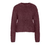 Rundhalspullover NOISY MAY "NMSASSY L/S O-NECK KNIT FWD NOOS", Damen, Gr. S, rot (windsor wine), Strick, Obermaterial: 69% Polyester, 31% Nylon, unifarben, modisch, relaxed fit taillenbedeckt, Rundhal