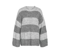 NOISY MAY® Oversized Strickpullover mit gerippten Abschlüssen Modell 'SUTTON in Hellgrau Melange, Größe XS