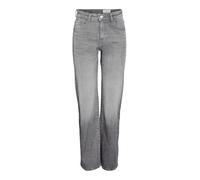 Straight-Jeans NOISY MAY "NMYOLANDA NW WIDE JEANS AZ371DG NOOS" Gr. 28, Länge 30, blau (dark grey denim) Damen Jeans (84281815-28) dark grey denim