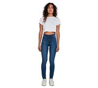 Noisy may Damen Skinny Fit Jeans High Waist Denim Pants Stretch Basic Hose NMCALLIE, Farben:Blau, Größe:33W / 34L, Z-Länge:L34