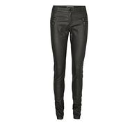 NOISY MAY Damen Skinny Hose Fame Nw Coated Zip Pants Pi333 - Nm Noos, Gr. 38/L34 (Herstellergröße: S/M), Schwarz