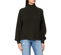 Noisy May Damen Stehkragen Strickpullover | Knitted Basic Stretch Sweater | Langarm Rundhals Shirt NMTIMMY, Farben:Dunkelgrün, Größe:XS