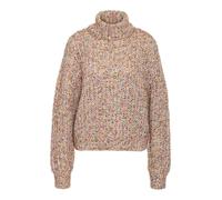Rollkragenpullover NOISY MAY "NMMARNEY L/S HIGH NECK KNIT FWD NOOS", Damen, Gr. S, eggnog detail:multi clr. yarn, Strick, Obermaterial: 50% Polyester, 40% Polyacryl, 10% Wolle, gemustert, modisch, reg