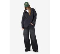 Fleecejacke NOISY MAY "NMCOZY L/S ZIP SWEATER JRS NOOS", Damen, Gr. S, schwarz (obsidian), Fleece, Obermaterial: 100% Polyester, unifarben, modisch, loose fit Po-bedeckend, ohne Ausschnitt, Langarm, J