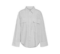 NOISY MAY Gestreifte Hemd Bluse mit klassischem Kragen, Brusttasche und Knopfleiste