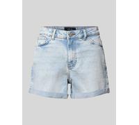 Noisy May High Waist Jeansshorts mit Umschlag Modell 'MONI' in Jeansblau, Größe L