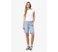Jeansshorts NOISY MAY "NMHOLLA NW LOOSE SHORT AZ425LB NOOS", Damen, Gr. S (36), N-Gr, blau (light blau denim), Denim/Jeans, Obermaterial: 100% Baumwolle, unifarben, modisch, loose fit kniefrei, Jeans,