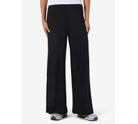 Jogginghose NOISY MAY "NMPASA NW WIDE PANTS NOOS", Damen, Gr. XS, N-Gr, schwarz, Web, Obermaterial: 57% Baumwolle, 38% Modal, 5% Elasthan, unifarben, regular fit normal, Hosen Jogginghose (94530530-XS