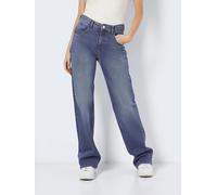 Noisy may Straight Fit Jeans Regular Waist Denim Weite Hose mit Reißverschluss NMYOLANDA, Farben:Blau,Größe Damen:W25 L32,Z - Länge L30/32/34/36/38:L32