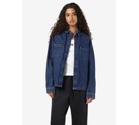 Jeansbluse NOISY MAY "NMNEW SIGNE L/S DENIM SHIRT VI002MB NOOS", Damen, Gr. S, blau (medium blau denim), Denim/Jeans, Obermaterial: 100% Baumwolle, unifarben, modisch, Langarm, Blusen (16459330-S) med