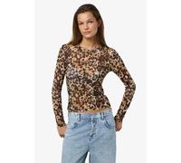 Noisy May - Judith L/S Mesh Black Leo - Oberteil - Braun - XS - 95% Polyester, 5% Elastan Braun XS