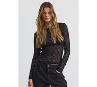 NOISY MAY Damen Nmjudith L/S Lace Top Noos, Black, X-Small