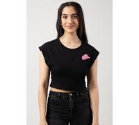 Noisy May - Katinka Black Pink Glitter Hat - T-Shirt - Schwarz - XS - 95% Baumwolle, 5% Elastan Schwarz XS