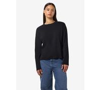 Langarmshirt NOISY MAY "NMMOCCA L/S REGULAR FIT TOP JRS FWD NOOS", Damen, Gr. M, schwarz, Jersey, Obermaterial: 95% Baumwolle, 5% Elasthan, unifarben, modisch, normal, Rundhals, Langarm, Shirts (43466