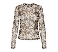 Noisy May Mesh-Langarmshirt Damen beige, M