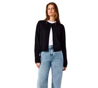 Strickjacke NOISY MAY "NMMAYSA L/S O-NECK KNIT CARDIGAN NOOS", Damen, Gr. S, schwarz, Strick, Obermaterial: 50% Baumwolle, 50% Polyacryl, unifarben, regular fit normal, Rundhals, Strickjacken Strickja