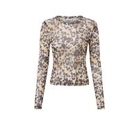 Noisy May Mesh-Langarmshirt Damen beige, L