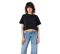 Noisy may Damen Nmalena S/S O-neck Semicrop Top Fwd Noos T Shirt, Schwarz, S EU