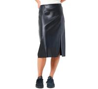 Lederimitatrock NOISY MAY "NMCLARA HW SLIT MIDI LENGTH SKIRT" Gr. M, schwarz (black) Damen Röcke (12352261-M) black