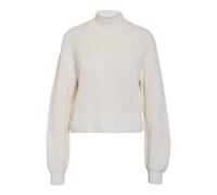 Stehkragenpullover NOISY MAY "NMDARA L/S HIGH NECK KNIT FWD NOOS", Damen, Gr. L, gelb (eggnog), Strick, Rippstrick, Obermaterial: 70% Baumwolle, 30% Polyester, unifarben, modisch, Langarm, Pullover (8