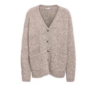 Strickjacke NOISY MAY "NMDOLLY L/S KNIT CARDIGAN FWD NOOS", Damen, Gr. XS, silber (silber mink), Strick, Obermaterial: 73% Polyester, 13% Nylon, 8% Wolle, 6% Elasthan, unifarben, hüftbedeckend, V-Auss