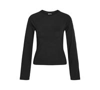 Langarmshirt NOISY MAY "NMKATINKA L/S RAGLAN TOP FWD JRS NOOS" Gr. S, schwarz (black) Damen Shirts (12845914-S) black