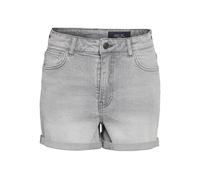 Noisy May Damen High Waist Jeans Shorts Light Grey Denim Grau L