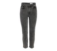 Noisy May Moni Straight Ankle Az391dg Hochtaillierte Jeans 27 Dark Grey Denim