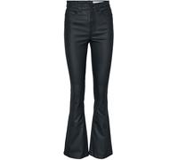 Noisy May NMSallie High Waist Flare Coated Pants Kunstlederhose schwarz in W34L30