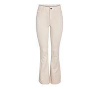 Bootcut-Jeans NOISY MAY "NMSALLIE HW FLARE JEANS OATMEAL NOOS", Damen, Gr. 29, Länge 32, beige (oatmeal), Denim/Jeans, Obermaterial: 79% Baumwolle, 20% Polyester, 1% Elasthan, unifarben, slim fit, Jea