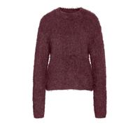 Rundhalspullover NOISY MAY "NMSASSY L/S O-NECK KNIT FWD NOOS", Damen, Gr. M, rot (windsor wine), Strick, Obermaterial: 69% Polyester, 31% Nylon, unifarben, modisch, relaxed fit, Rundhals, Langarm, Pul