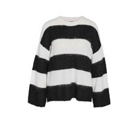 Noisy May Oversized Strickpullover mit gerippten Abschlüssen Modell 'SUTTON in Black, Größe XS