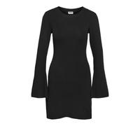 Strickkleid NOISY MAY "NMTIFFANY L/S KNIT DRESS FWD NOOS", Damen, Gr. S, N-Gr, schwarz, Strick, Obermaterial: 100% Polyester, unifarben, figurbetont kurz, Rundhals, ausgestellter Saum, Kleider (765203