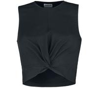 Noisy May Damen Crop Top NMTWIGGI mit Knotendetail ärmellos Stretch Schwarz XS