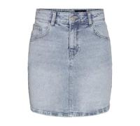 Minirock NOISY MAY "NMYOLANDA MW DNM SKIRT AZ236LB NOOS", Damen, Gr. L, light blau denim, Denim/Jeans, Obermaterial: 99% Baumwolle, 1% Elasthan, unifarben, regular fit ca. Mitte Oberschenkel, Röcke Mi