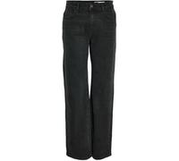 NOISY MAY Damen Denim Jeans Hose Wide Leg Mid Waist Stretch Pants NMYOLANDA, Farben:Schwarz, Größe:31W / 34L, Beinlänge:L34